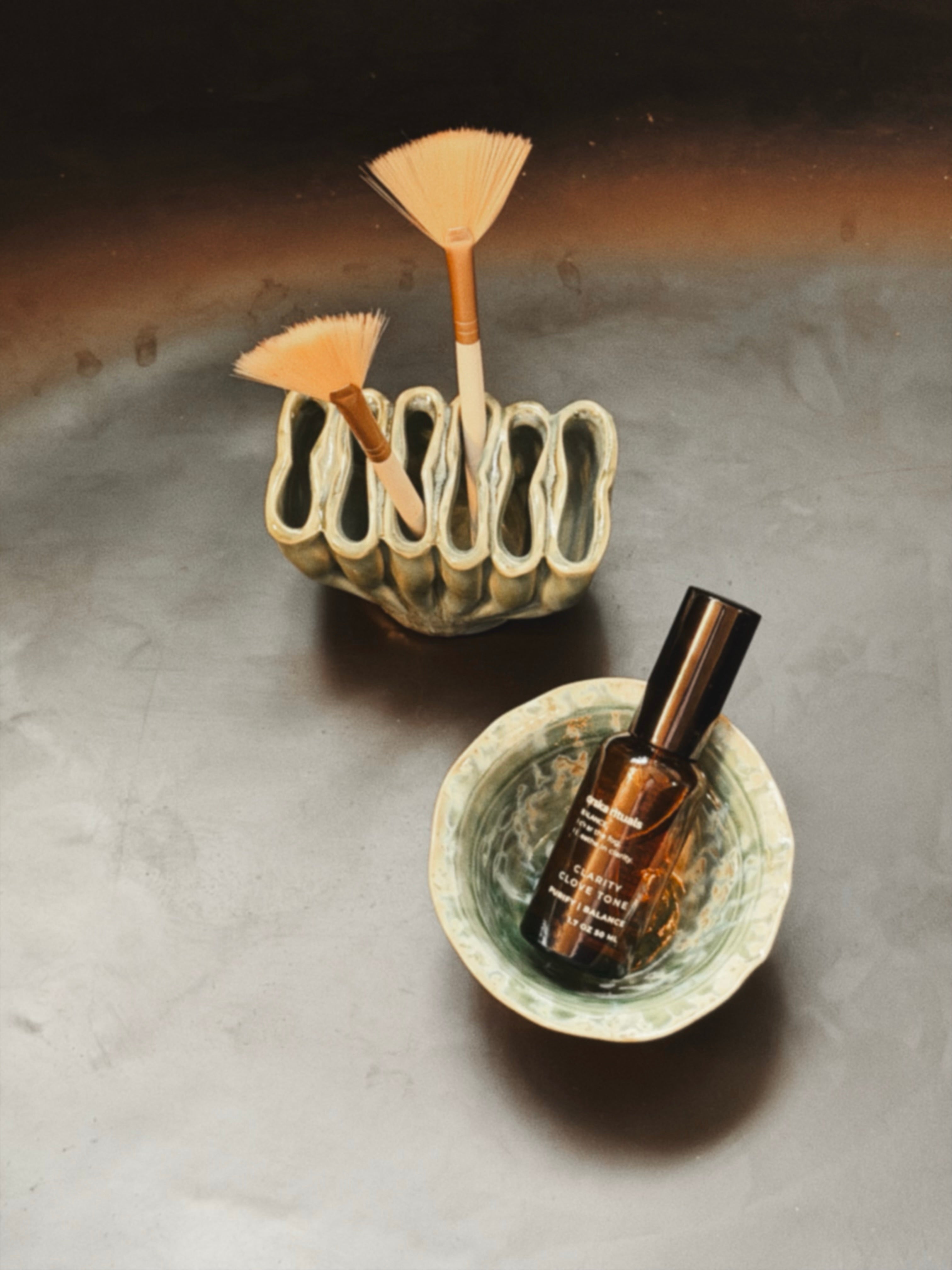 Ceramic Bowl + Brush Vessel